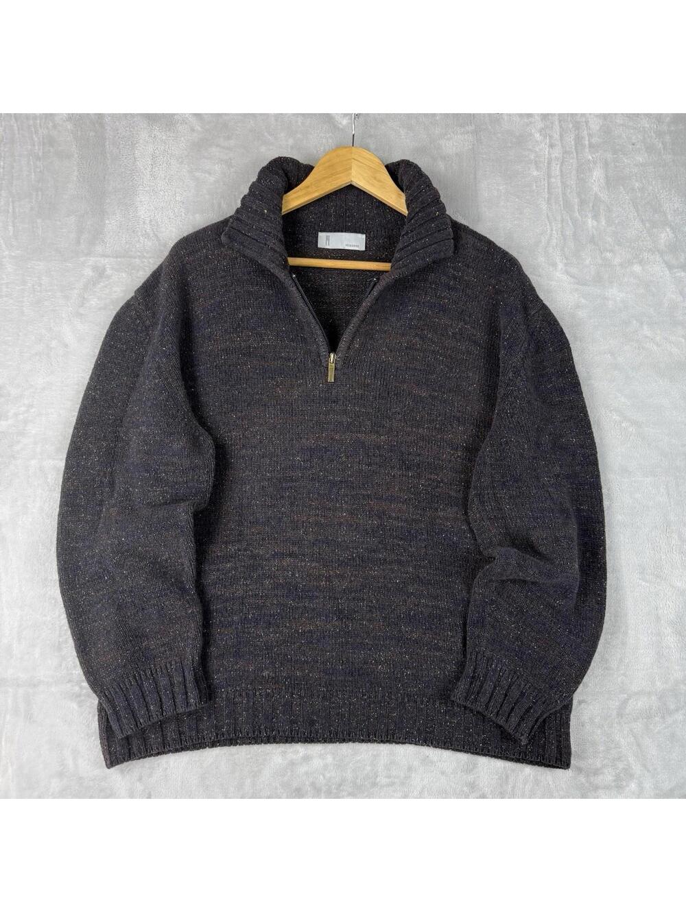 Missoni Half Zip Knit Sweater Wool Blend Speckled Italy Made Luxury Size M Prepy